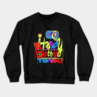 Happy Birthday Alphabet Letter (( Q )) Dazzling Creative Design Crewneck Sweatshirt